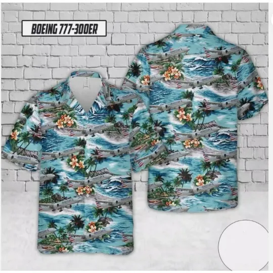 American Airlines Boeing Summer Hawaiian Shirt