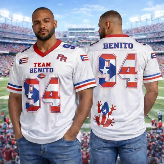 Discover Team Benito 94 Football Jersey, Puerto Rico Team Benito #94 Football Jersey