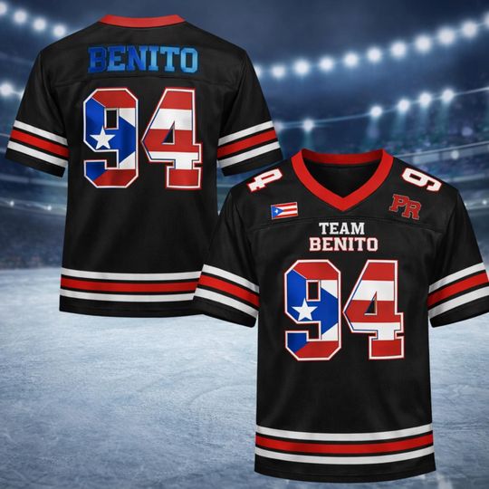 Discover Team Benito 94 Football Jersey, Puerto Rico Team Benito #94 Football Jersey