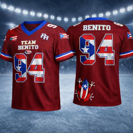 Discover Team Benito 94 Football Jersey, Puerto Rico Team Benito #94 Football Jersey
