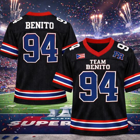 Discover Team Benito 94 Football Jersey, Puerto Rico Team Benito #94 Football Jersey