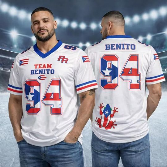 Discover Team Benito 94 Football Jersey, Puerto Rico Team Benito #94 Football Jersey