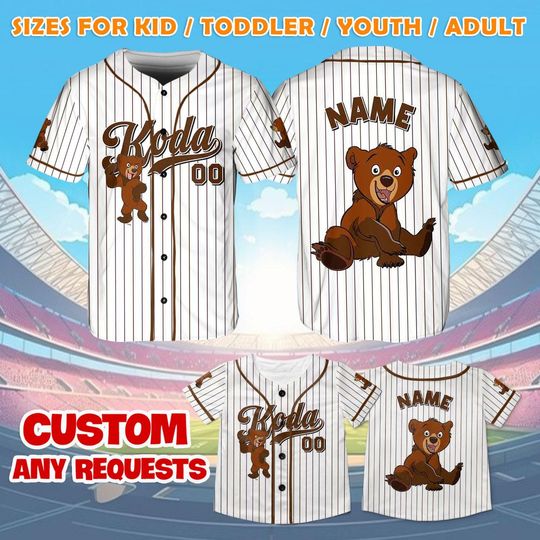Discover Brother Bear Koda Jersey Shirt, Disney Brother Bear Baseball Jersey, Disney Koda Cosplay, Disney Trip Shirt, Disney World Shirt