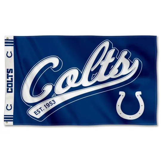 Discover Indianapolis Football fans 3x5 ft Script Logo Flag - Ideal football Gift Banner