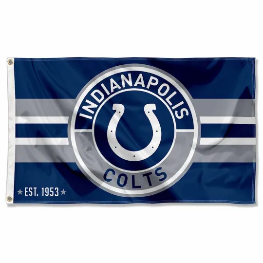 Discover Indianapolis Football fans 3x5 ft Circle Logo Flag - Ideal football Gift Banner