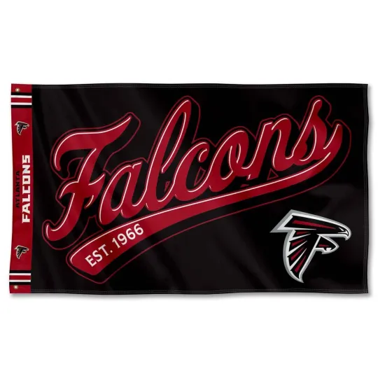 Discover Atlanta Football fans 3x5 ft Script Logo Flag - football Gift Banner