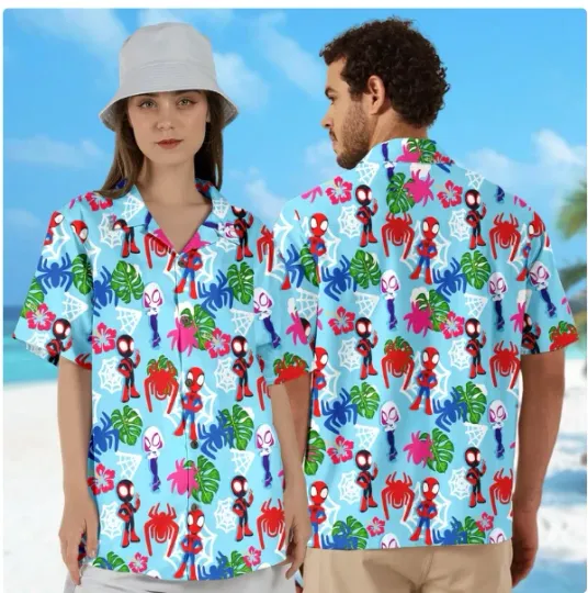Discover Spider And Friends Aloha 3D HAWAII SHIRT HALLOWEEN GIFT CHRISTMAS GIFT US SIZE