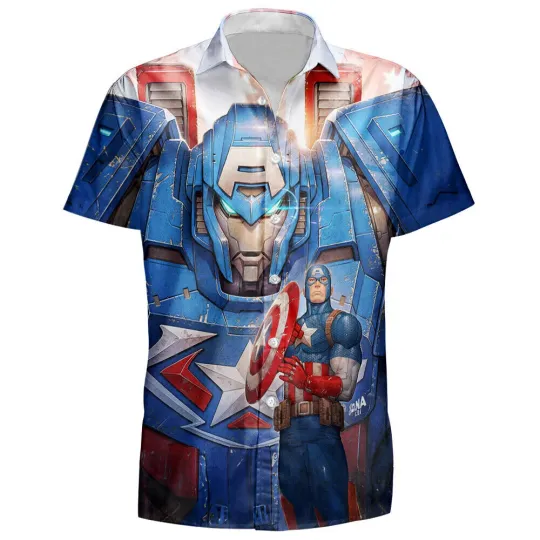 Amazing Superhero Cartoon Movie Lovers Captain America Summer Hawaiian Shirt