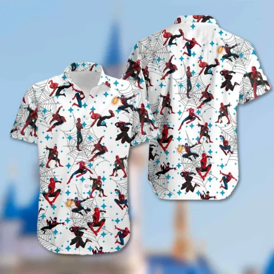 Discover Amazing Spiderman Spider Web Superhero Summer Hawaiian Shirt
