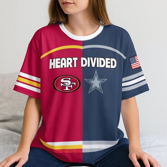 Discover Football Team Shirt, Heart Divided Football Jersey, House Divided Shirt