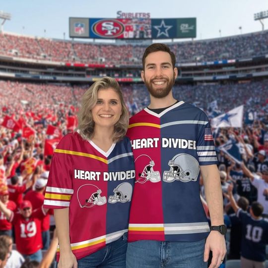 Discover House Divided Football Jersey, Split Team Shirt