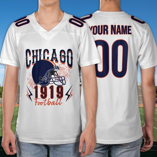 Discover Custom Chicago Football Jersey, 1919 Retro Sports Shirt, Personalized Chicago Football Fan Gift