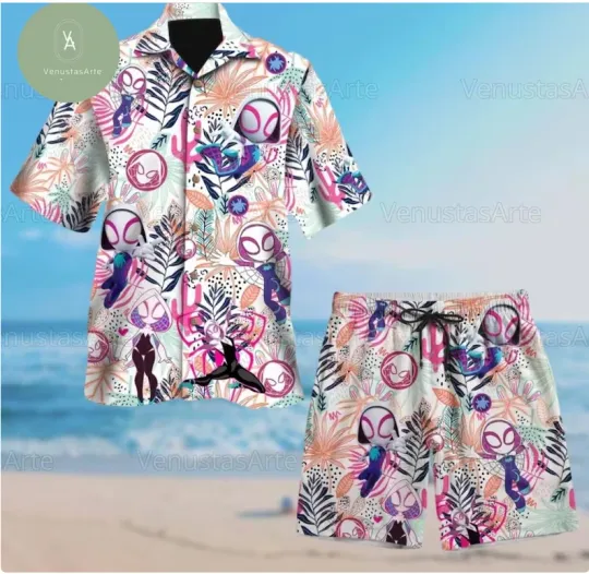 Discover Spider Gwen Hawaiian Shirt and Shorts
