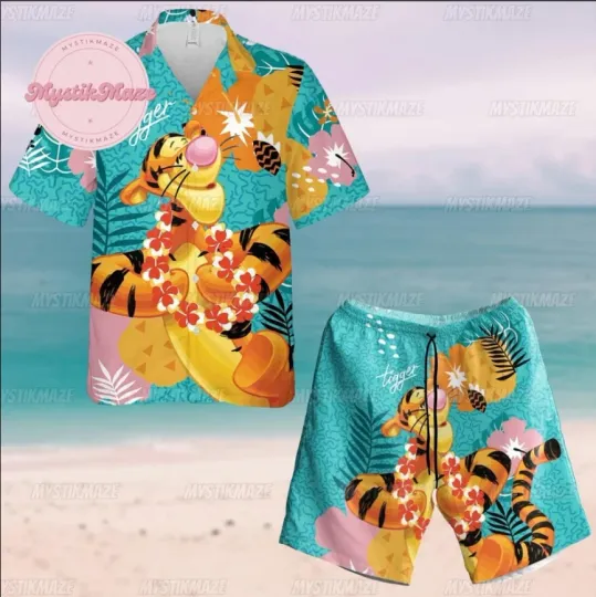 Discover Tigger Summer Hawaiian Shirt and Shorts