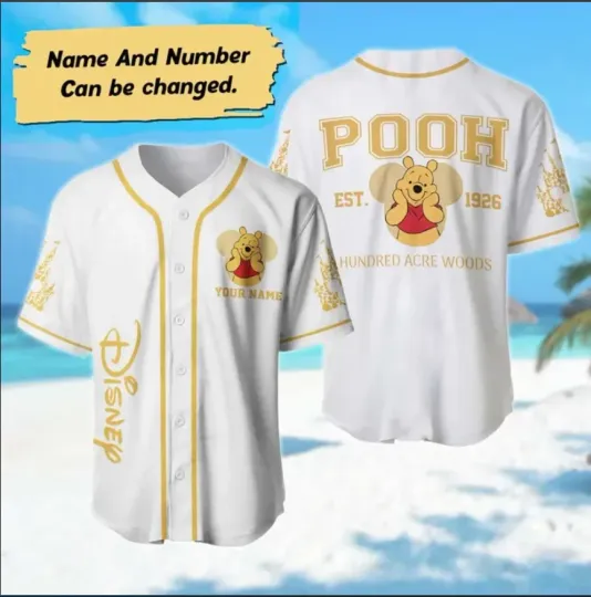 Discover Personalized Winnie the Pooh 3D Baseball Jersey Shirt Halloween Gift Best Price