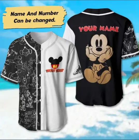 Discover Custom Mickey Mouse 3D Baseball Jersey Shirt Halloween Gift Best Price Us Size