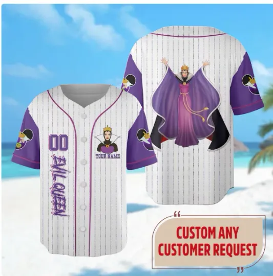Custom Evil Queen 3D Baseball Jersey Shirt