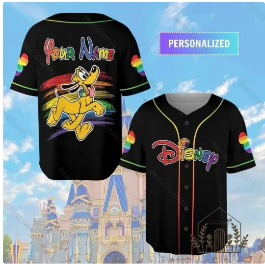 Disney Pluto 3D Baseball Jersey Shirt