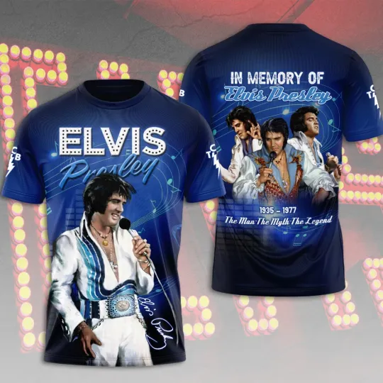 Discover Elvis Presley 3D Unisex T-Shirt - Music Band Fan Gift