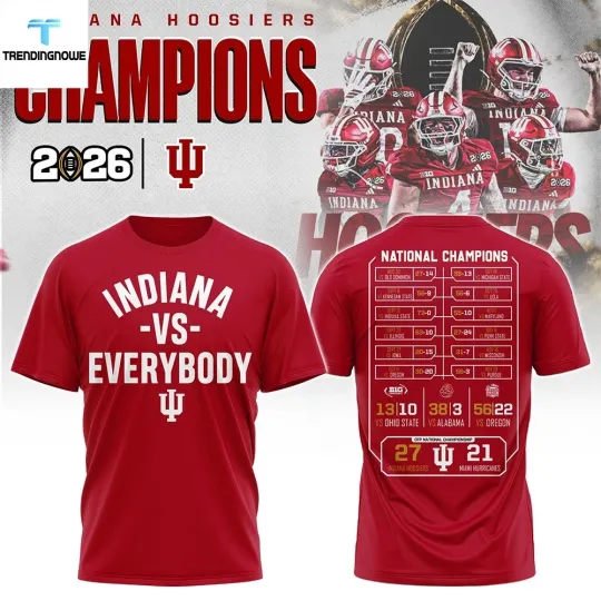 Discover Indiana Hoosier 2026 National Champions 3D T-Shirt