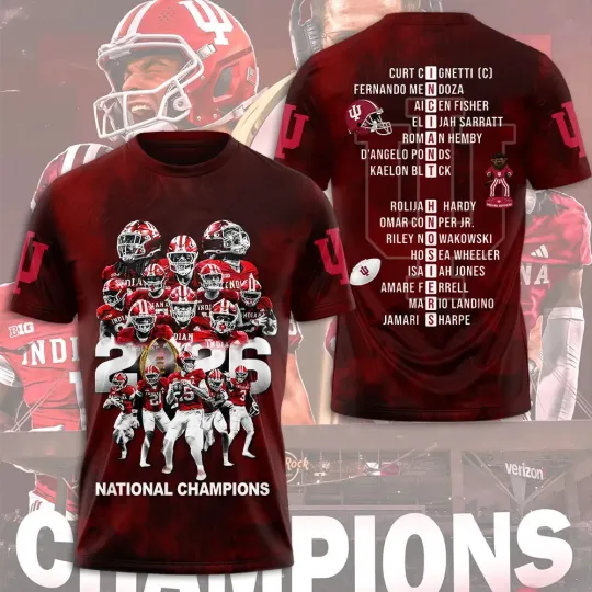 Discover Hoosiers Football 2025 3D Shirt