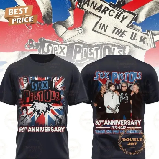 Discover sx Pistols 50th Anniversay 1975-2025 Thank You 3D T-Shirt