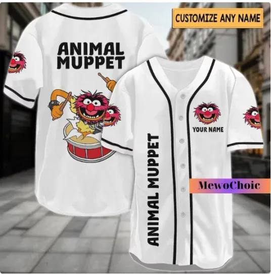 Muppets Animal 3D Baseball Jersey Shirt