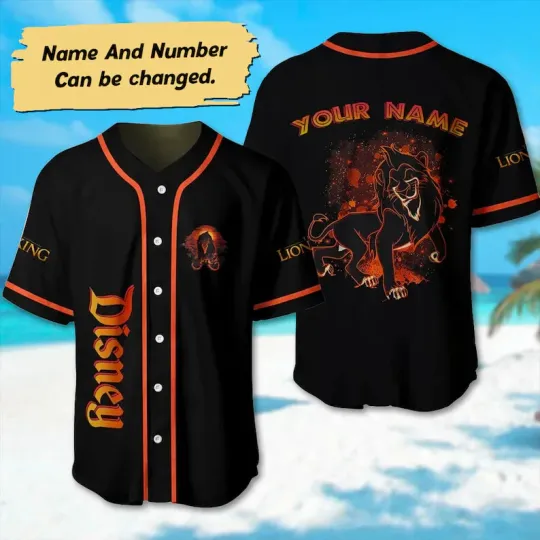 Discover Personalized The Lion King Scar 3D Baseball Jersey Shirt