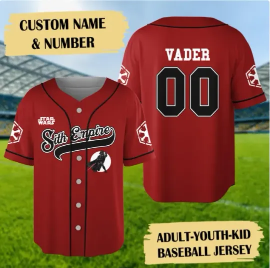 Discover Personalize Darth Vader 3D Baseball Jersey Shirt