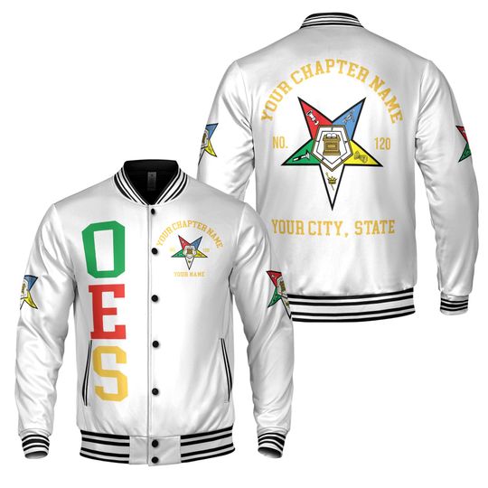 Discover Custom Name Chapter OES Order of Eastern Star, Pentagon Down Unisex Varsity Jacket