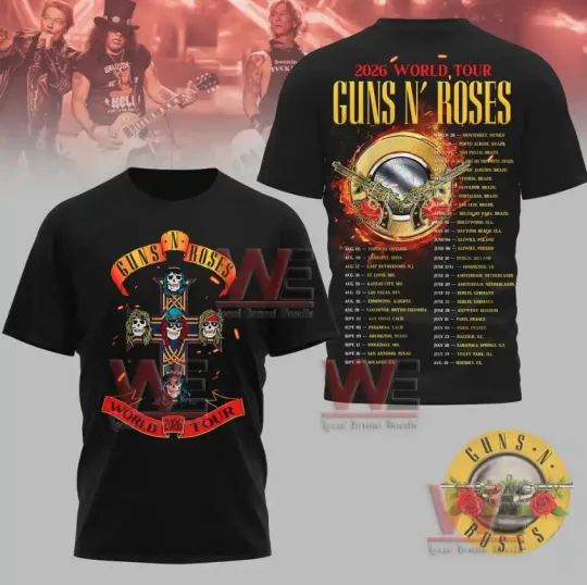 Discover 2026 World Your Gun and Roses 3D T-Shirt