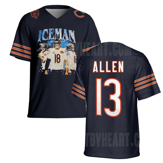Chicago Jumpman Caleb "Iceman" Williams Football Jersey, Caleb Williams Meme Football Jersey