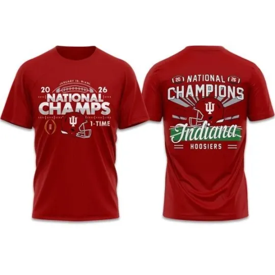 Discover Indiana Hoosiers 2026 CFP National Champions 3D T-Shirt Unisex Fan Gift