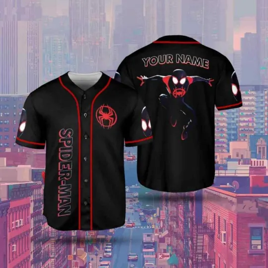 Discover Personalized Spider Man Across The Spider Verse 3D Baseball Jersey Shirt
