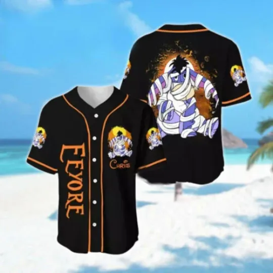 Discover Personalized Halloween Eeyore Donkey Cosplay Mummy 3D Baseball Jersey Shirt