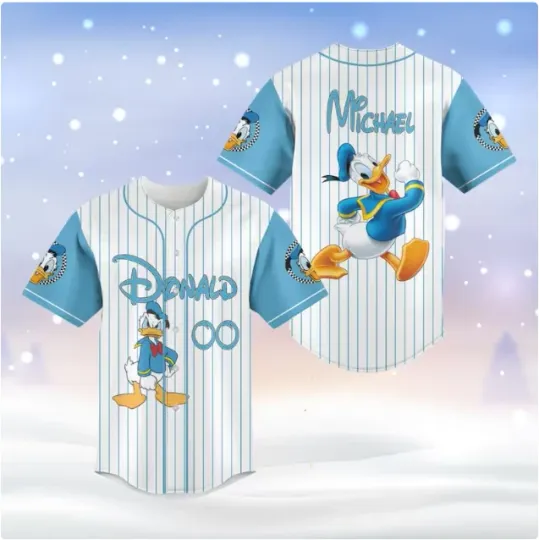 Discover Custom Donald Duck 3D Baseball Jersey Shirt HALLOWEEN GIFT CHRISTMAS GIFT