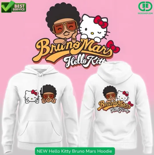 Discover NEW Hello Kitty Bruno Mars Two Sides Hoodie