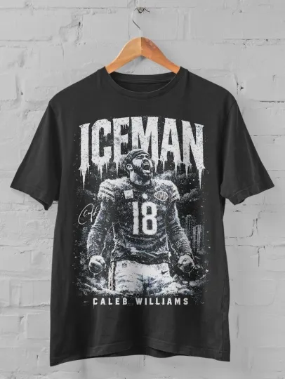 Discover Ice Man Caleb Williams Football Vintage T-Shirt, Chicago Football Shirt, Ice Man