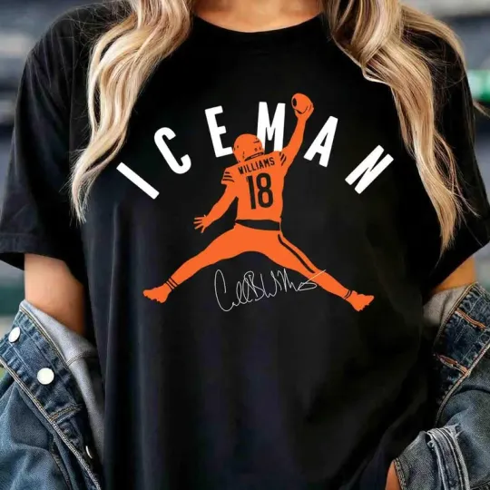 Chicago Jumpman Caleb "Iceman" Williams T-Shirt, Caleb Williams Ice Man Footbal