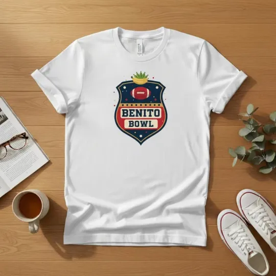 Discover Benito Bowl Shield Shirt, Vintage Benito Bowl Emblem Tee, Plantain Crown Footba