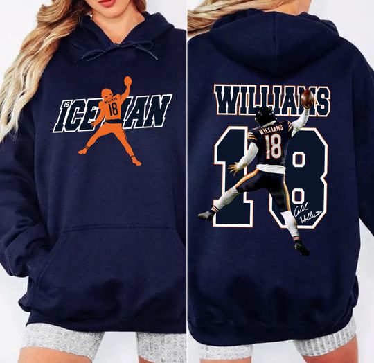 Discover Vintage Williams 18 Vintage T-Shirt, Ice Man Caleb Retro Rap Sweatshirt, Game Day Tee, Football Season, Chicago Football Hoodie, Chicago Fan