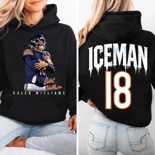 Discover Caleb WILLIAMSs Ice Man Chicago Hoodie, Chiacago Football Fan Gameday Shirt