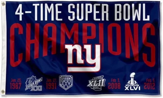 New York Giants  House Flag - 4-Time Super Bowl Champions Football