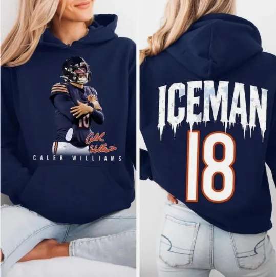 Discover Caleb WILLIAMSs Ice Man Chicago Hoodie, Chiacago Football Fan Gameday Shirt