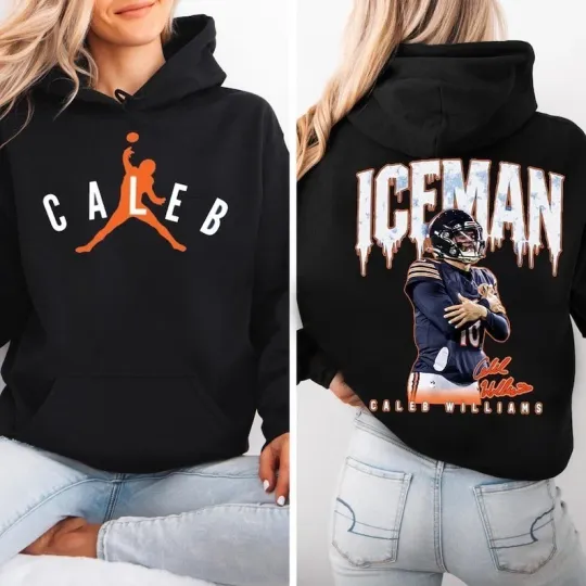 Discover Caleb WILLIAMSs Ice Man Chicago Hoodie, Chiacago Football Fan Gameday Shirt