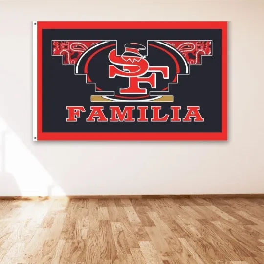 San Francisco 49ers 3x5 ft Flag Football Wall Decor Man Cave Banner