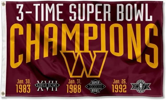 Washington Commanders House Flag Super Bowl Champions Banner