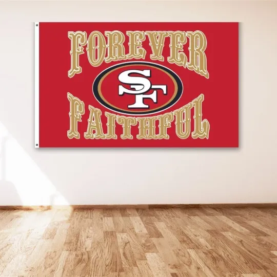 San Francisco 49ers Forever Faithful 3x5 ft House Flag Super Bowl Champions Banner