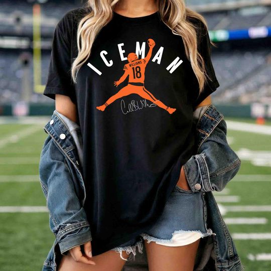 Chicago Jumpman Caleb "Iceman" Williams T-Shirt, Caleb Williams Ice Man Football, Funny Graphic Football Shirt, Gameday American Football.