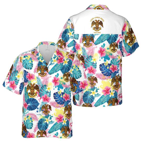 Discover Customized Scottish Rite 32-Color Hawaiian Shirt with Palm Leaf